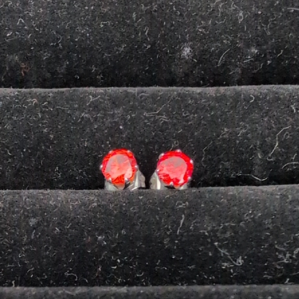 Red Stud Earrings